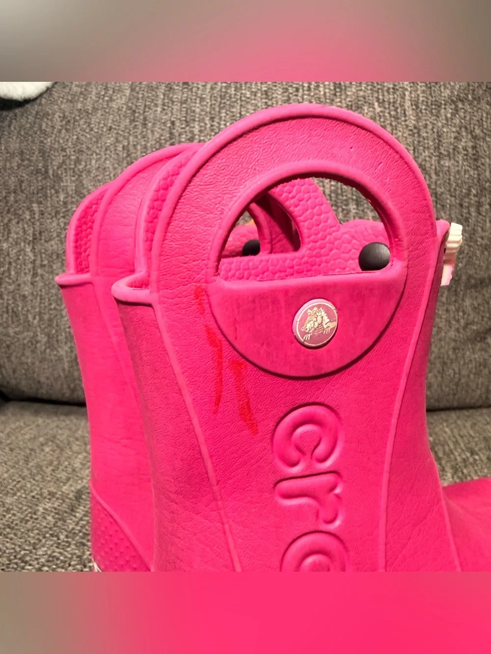 Crocs Kids Pink Handle-It Rain Boots Size C9 Waterproof Lightweight Durable